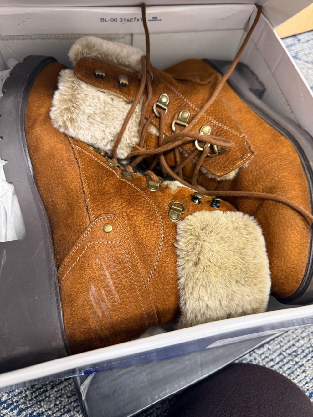 White Mountain Blue and Light Blue Shoe Box with Label